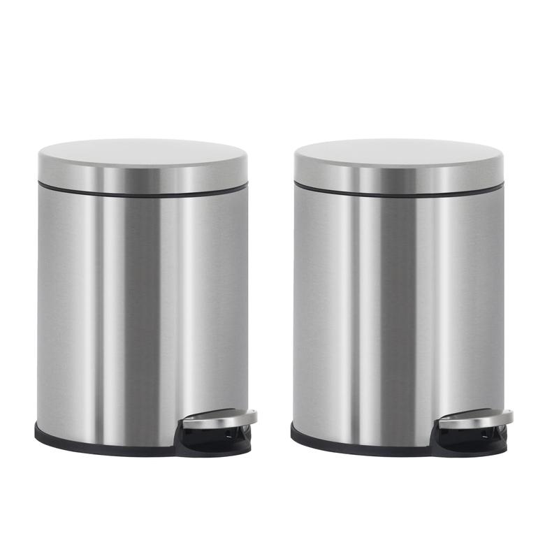 FDW 13 Gallon Stainless Steel Step Kitchen Trash Can with Lid, Fingerprint-Proof for Indoor(Silver)