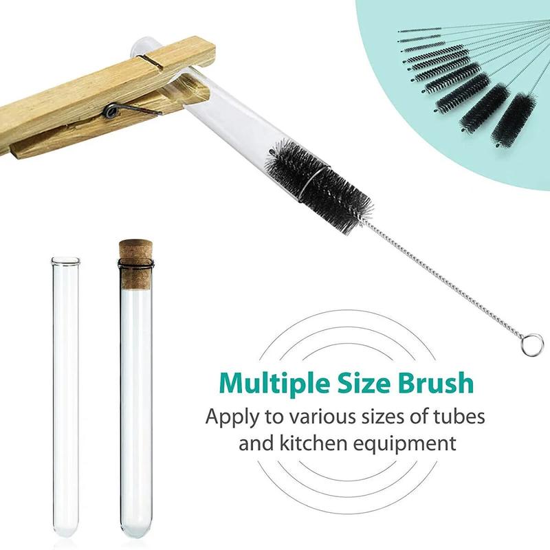 Bottle Cleaner Brushes Set Pipe Bong Cleaner Glass Tube Cleaning Brush Household Plastic Comfortable Tool Steel