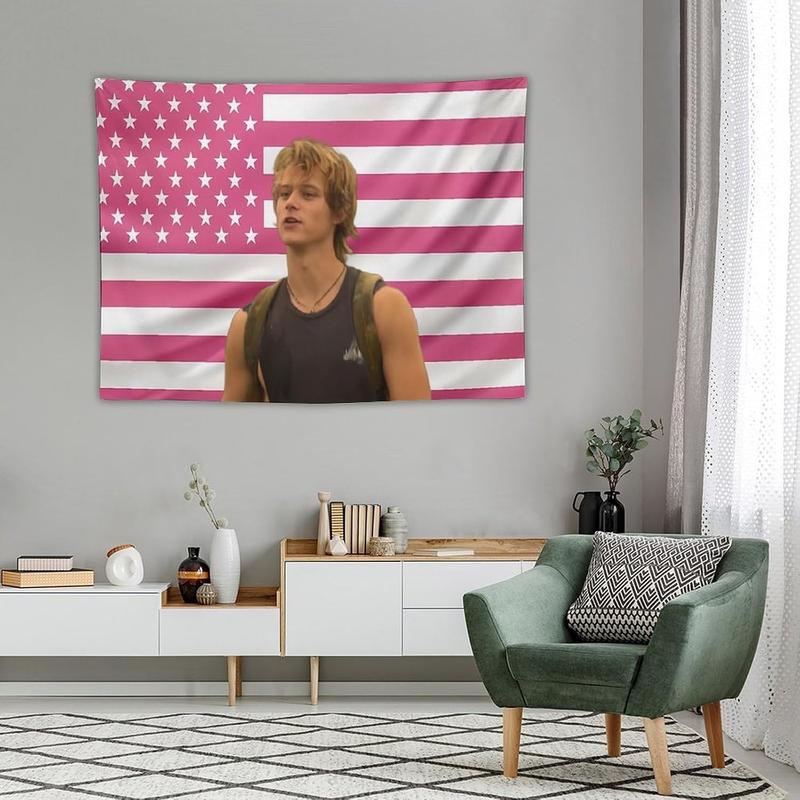 JJ Art Tapestry Actor Star Wall Tapestry Pink American Maybank Flag Poster Suitable for College Dormitory Bedroom Living Room Office Party Decoration Goods Gift