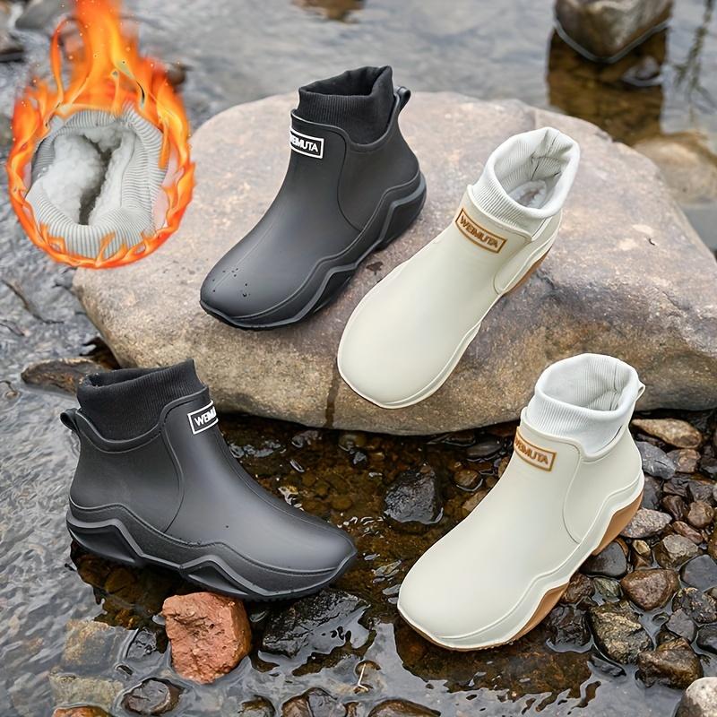 Fixed Fleece Warm Autumn And Winter Rain Boots For Couples Waterproof Outdoor Garden Rain Boots