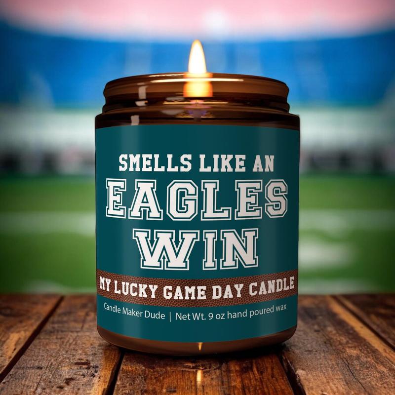 Smells Like an Eagles Win Candle, Philadelphia Football Candle, Game Day Decor, Funny Eagles Fan Gift, Lucky Eagles Candle Unique