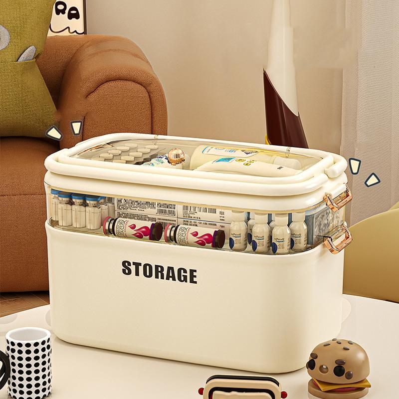 Large Capacity Medicine Storage Box, 1 Count Multi-layer Medicine Classification Storage Box with Handle, Home Organizer for Living Room Bedroom