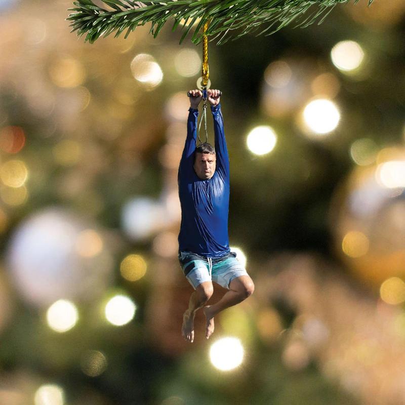 I Think You Should Leave Zip Line Acrylic Christmas Ornament, Zipline Funny Meme Ornament, T1m Rob1ns0n Ornament, ITYSL