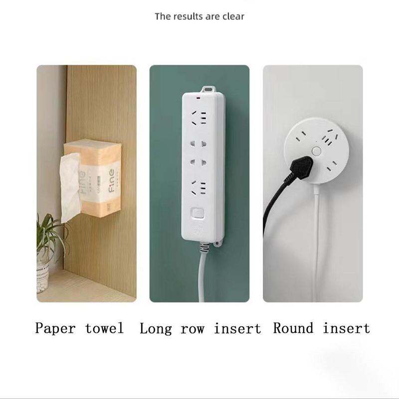 Wall Mounted Power Strip Holder, Punch Free Self Adhesive Power Strip Holder, Cable Management Tool for Home Office, Desk Organizer