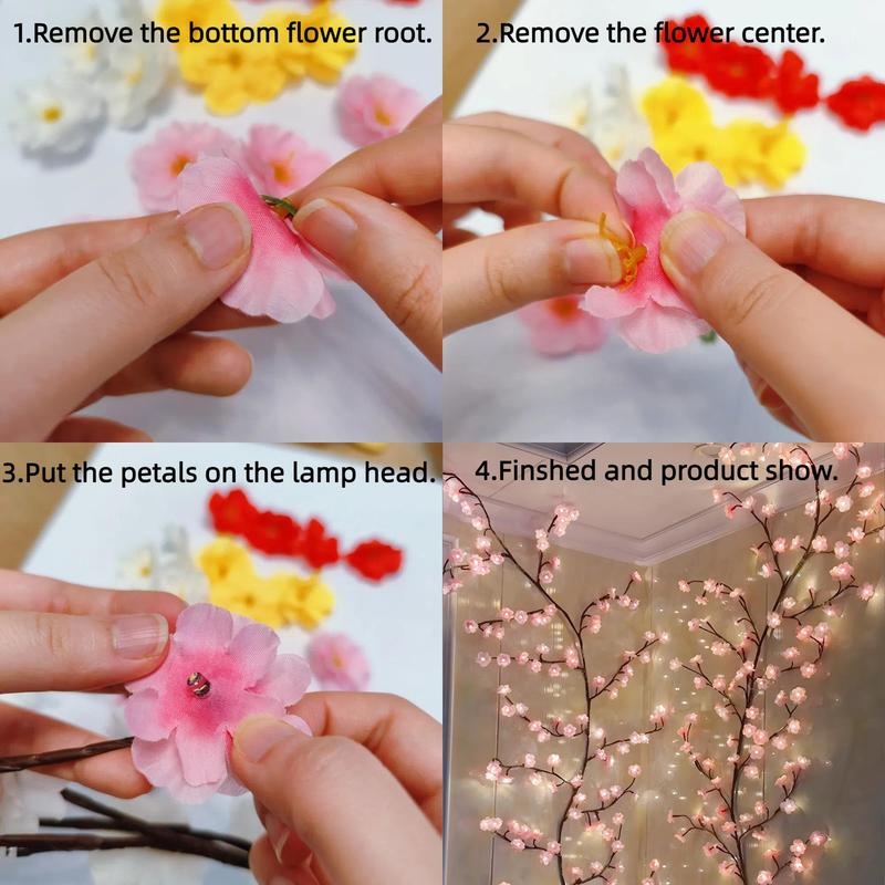 Christmas 144led Tree Branch Design LED Light, 1 Count USB Powered LED Light Room Decor, DIY Cherry Blossom Decorative Light for Home Bedroom Party Wedding Festival, Room Decor