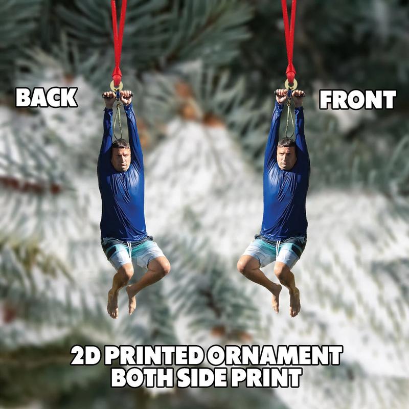 I Think You Should Leave Zip Line Acrylic Christmas Ornament, Zipline Funny Meme Ornament, T1m Rob1ns0n Ornament, ITYSL