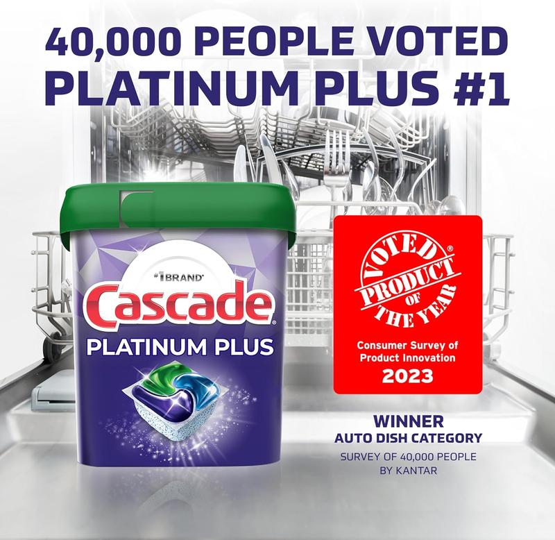 Cascade Platinum Plus ActionPacs Dishwasher Detergent Pods, Dishwasher Soap, Mountain, 52 Count