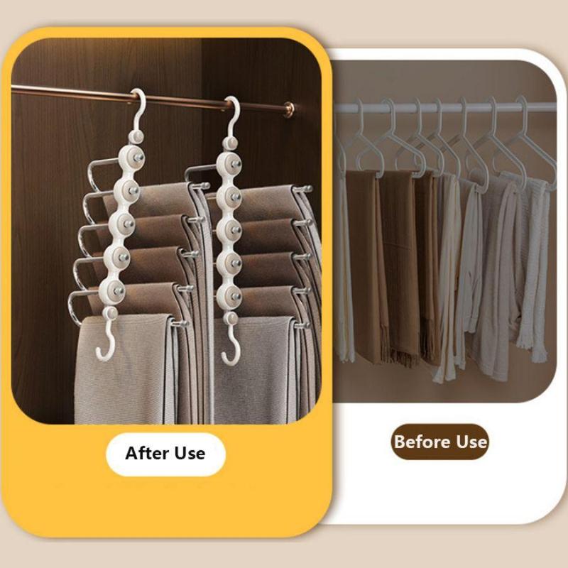 5 Layer Large Capacity Pants Hanger, 1 Count Rotatable Non-slip Trousers Hanger, Multifunctional Clothes Hanger for Home Wardrobe Dormitory