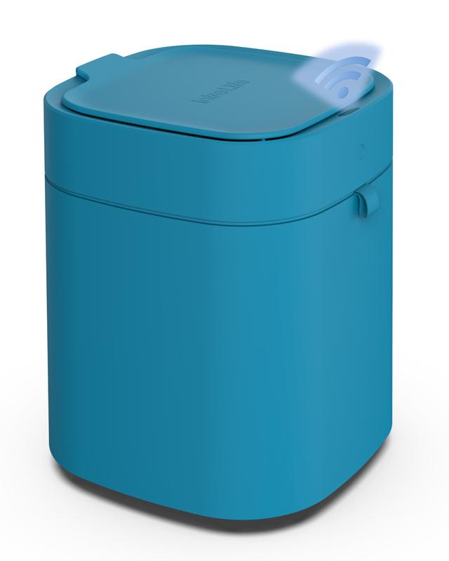 IntreLife Smart Trash Can, Self-Sealing, Self-Changing Motion Sensor Wastebasket in Fire Opal Teal, Rechargeable Lid for Living Room and Bedroom automatic motion