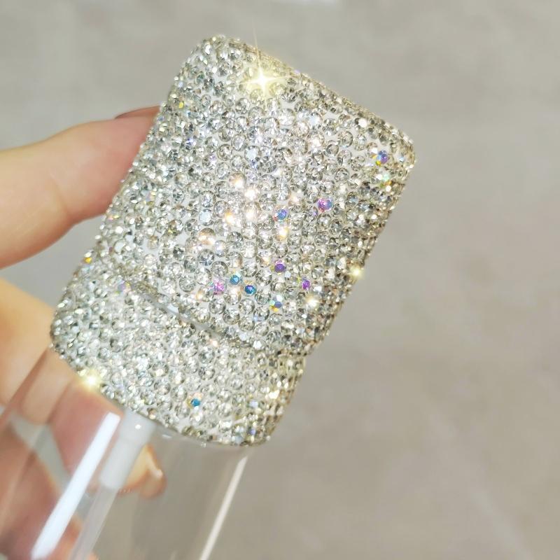 Rhinestone Decorated Spray Bottle, Portable Refillable Perfume Bottle, Empty Spray Bottle for Skin Care, Cosmetic, Travel Bottle for Women