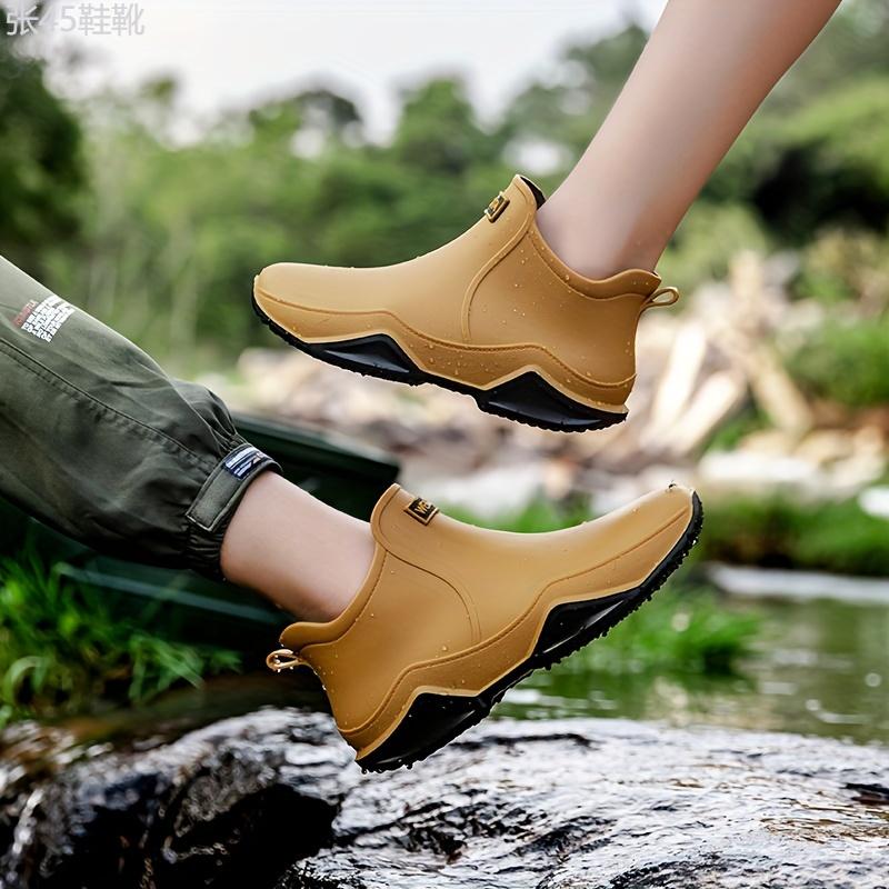 Women's Sipe Rain Boots, Casual Slip On Short Boots, Waterproof & Comfortable Couple Ankle Boots