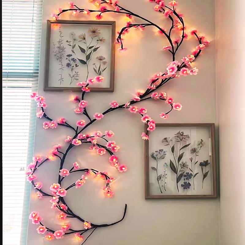 Christmas 144led Tree Branch Design LED Light, 1 Count USB Powered LED Light Room Decor, DIY Cherry Blossom Decorative Light for Home Bedroom Party Wedding Festival, Room Decor