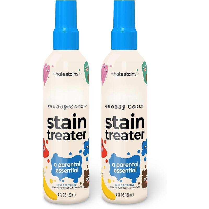 Messy Eater Stain Treater Spray - 4oz 2 Pack Stain Remover - Newborn & Baby Essentials - No Dry Cleaning Food, Grease, Coffee Off Laundry, Underwear, Fabric