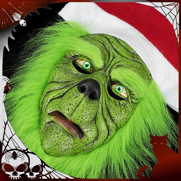 40795 Grinch Natural Latex Mask, Personalized Product, Party Props, Prank Props, Halloween Essentials, Highquality