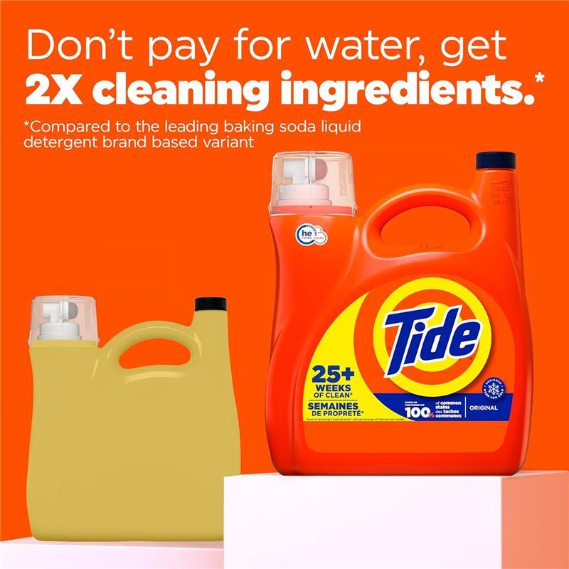 Tide Laundry Detergent Liquid, Original Scent, HE Compatible, 100 Loads, 132 fl oz