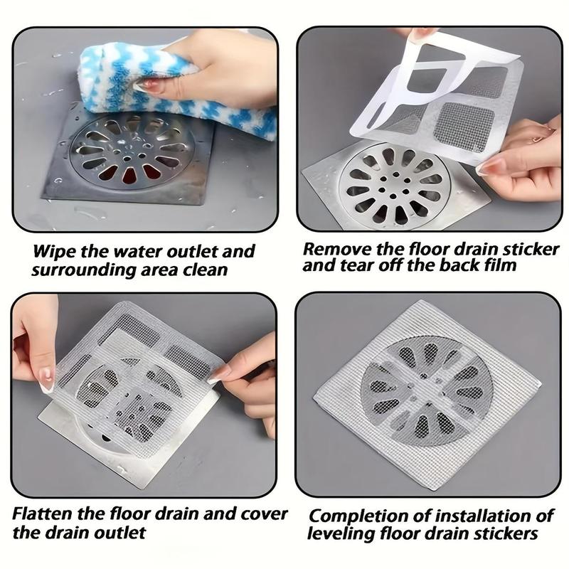 Disposable Shower Drain Hair Catcher, 6 12pcs Disposable Hair Catchers for Shower, Floor Sink Strainer Filter Mesh Stickers, Bathroom Accessories