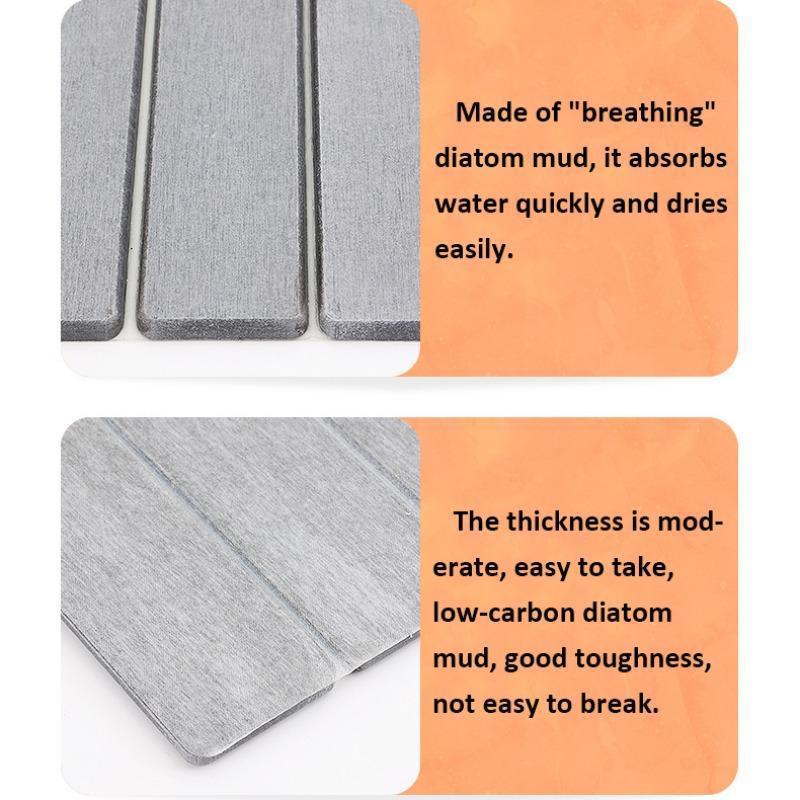 Foldable Diatomite Bath Mat, 1 Count Non-slip Quick Drying Bath Mat, Water Absorbent Bathroom Mat, Bathroom Supplies