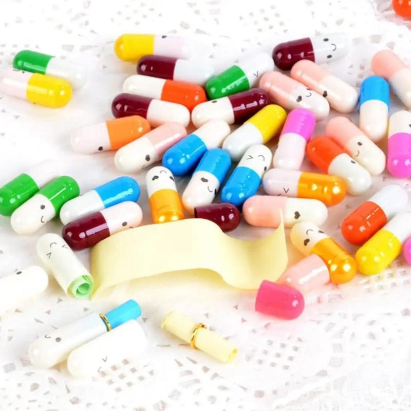 Pill Bottle & Love Note Capsule, 1 Set Including 50pcs Mini Pill Capsule Paper with Glass, Gift for Birthday, Wedding, Festival, Holiday, Valentine's Day