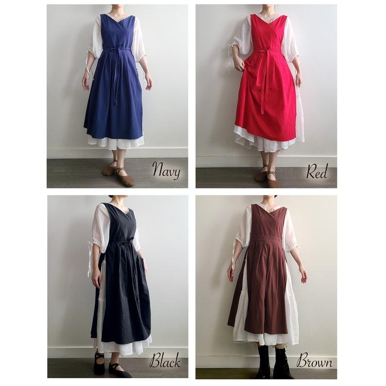 Pinafore Apron Dress, Vintage Style Cottage Aprons for Women