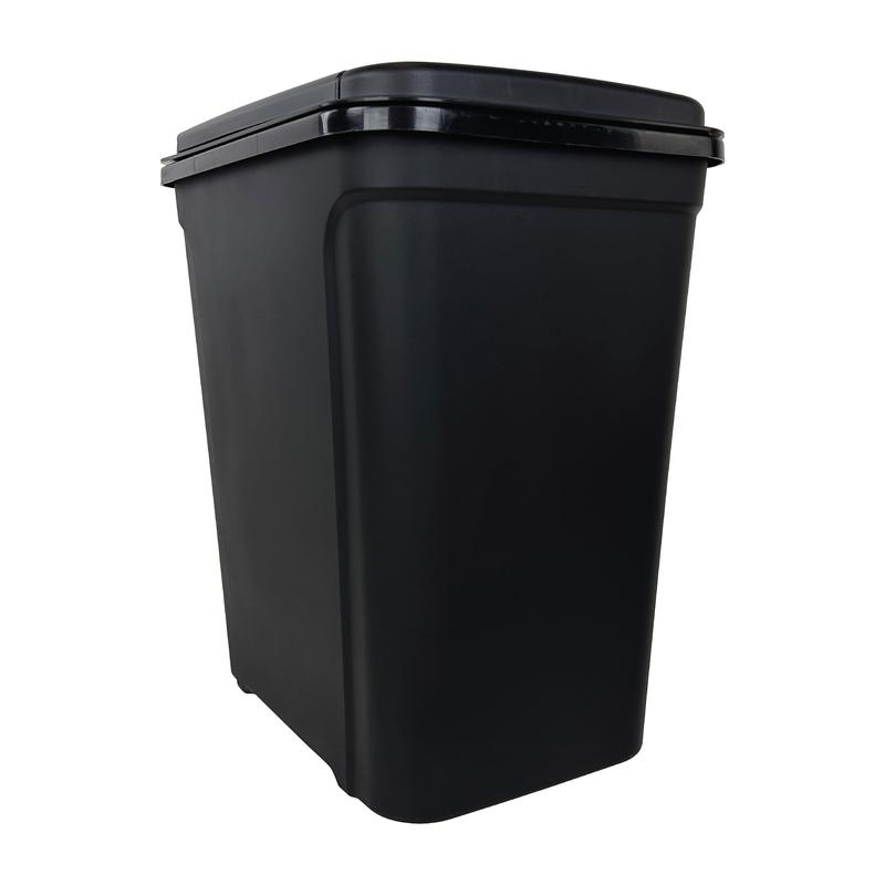 Mainstays 7.6 Gallon Kitchen Trashcan, Plastic Touch Top Lid Trashcan, Black, Size: 14.17