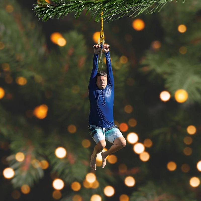 I Think You Should Leave Zip Line Acrylic Christmas Ornament, Zipline Funny Meme Ornament, T1m Rob1ns0n Ornament, ITYSL