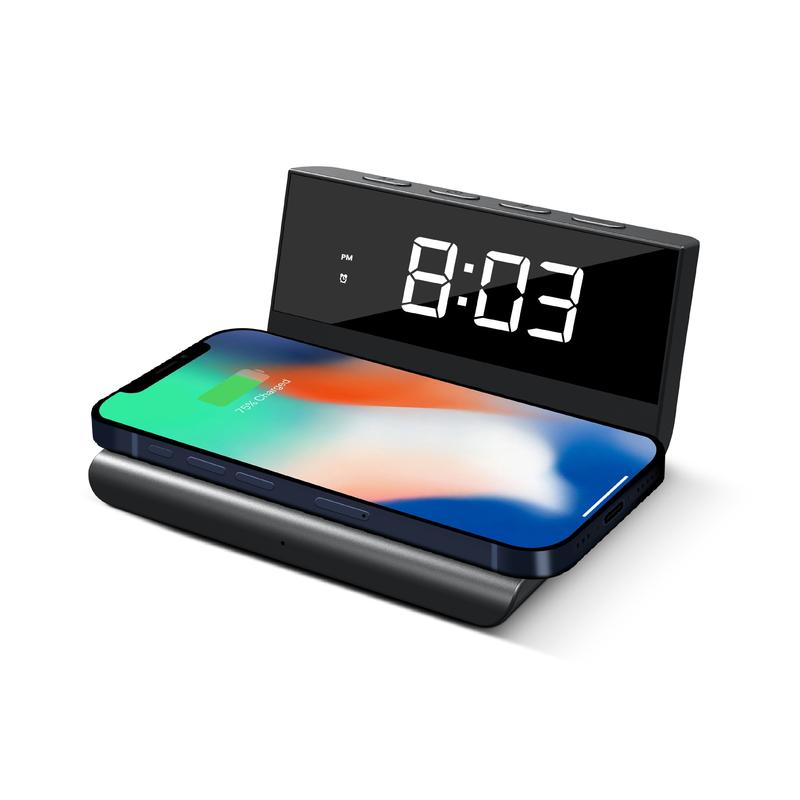 Brookstone 10W Wireless Charging Digital Alarm Clock