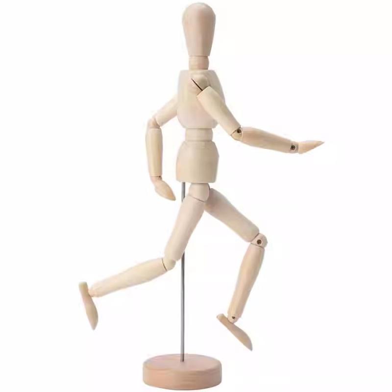 Wooden Man Model, 1 Count Wooden Man Art Sketch Mannequin, Creative Micro Desktop Decoration, Desktop Ornament for Home Office