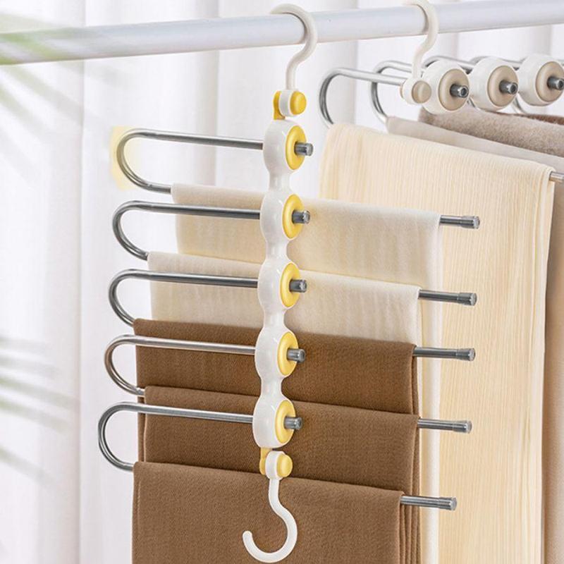 5 Layer Large Capacity Pants Hanger, 1 Count Rotatable Non-slip Trousers Hanger, Multifunctional Clothes Hanger for Home Wardrobe Dormitory