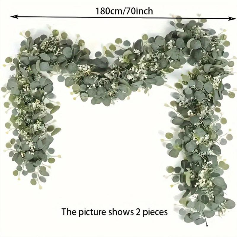 Christmas Artificial Eucalyptus Garland, 1 Count Realistic Faux Greenery, Multifunctional Faux Plant for Party, Wedding & Festival Decor, Hanging Wall Decoration