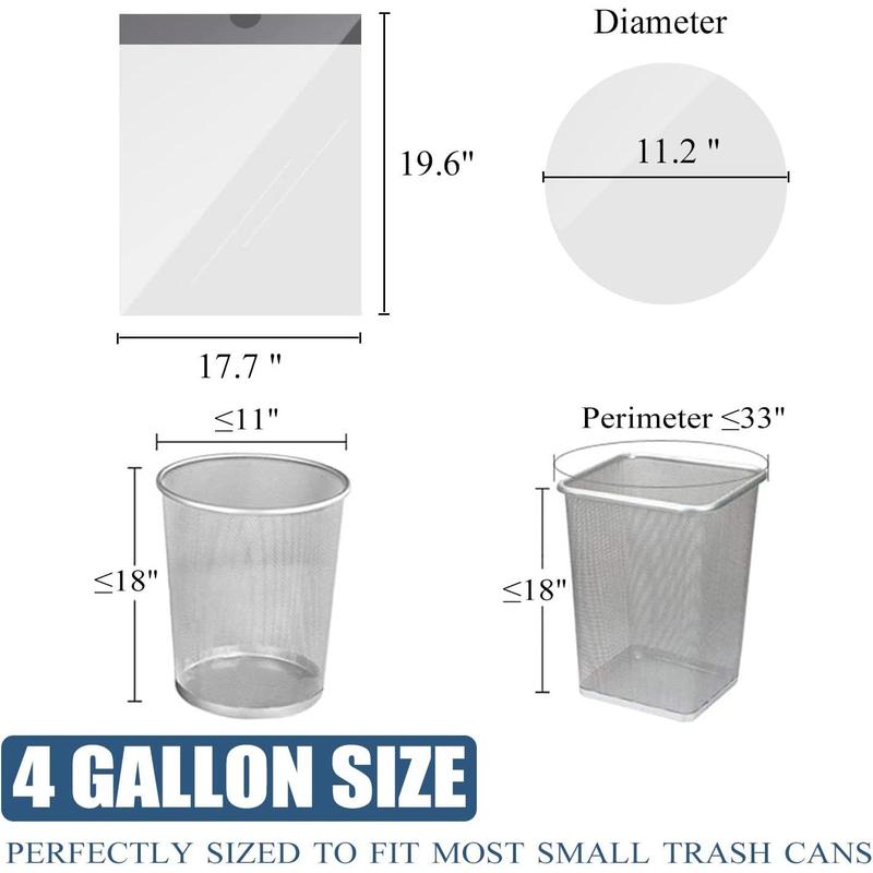 Small Trash Bags 4 Gallon - Drawstring, Individual Unscented Small Garbage Bags, White Trash Can Liners For Bathroom, 57 Count