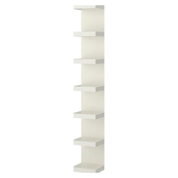 MAC Wall Shelf Unit, Wall Shelves, Vertical Column Shelf Storage Home Decor Organizer Design Utility Shelving, Design for Bedroom Living Room, White