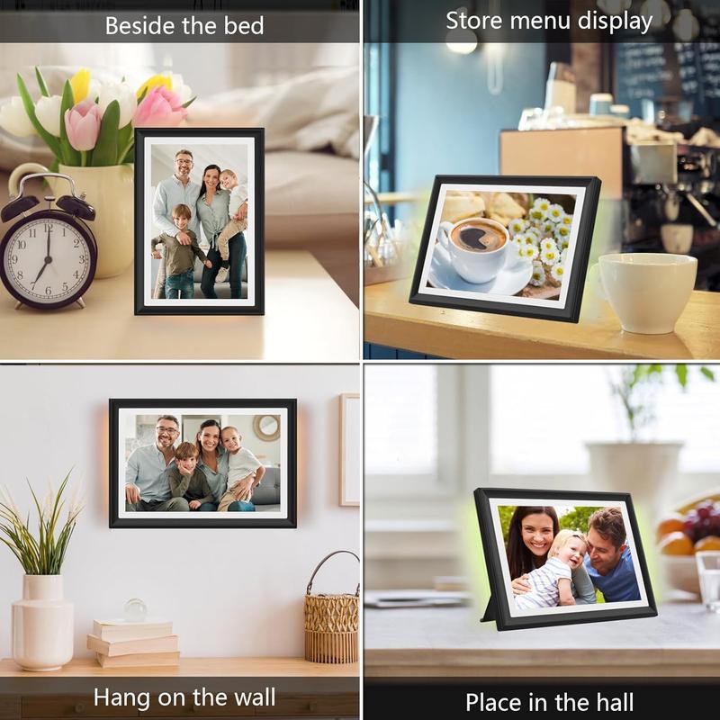 [Black Friday] Christmas Gift 32GB FRAMEO 10.1 Inch WiFi Digital Photo Frame with LED Light, 1280x800 HD IPS LCD Touch Screen, Auto-Rotate Portrait and Landscape, 32GB Storage, Share Moments Instantly via Frameo App from Anywhere