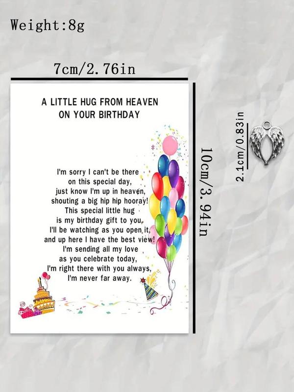 Wing Design Pocket Hug From Heaven on Your Birthday Letter From Heaven Birthday Gift Bereavement Keepsake Sympathy Gift