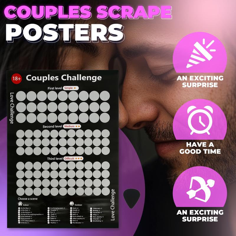 Valentines Day Scratch Off Poster Funny Love Game Scratch Off Poster 100 Things on Date Night Couple Dating Scratch Off Poster Date Night Challenge Scratch Off Poster for Couples