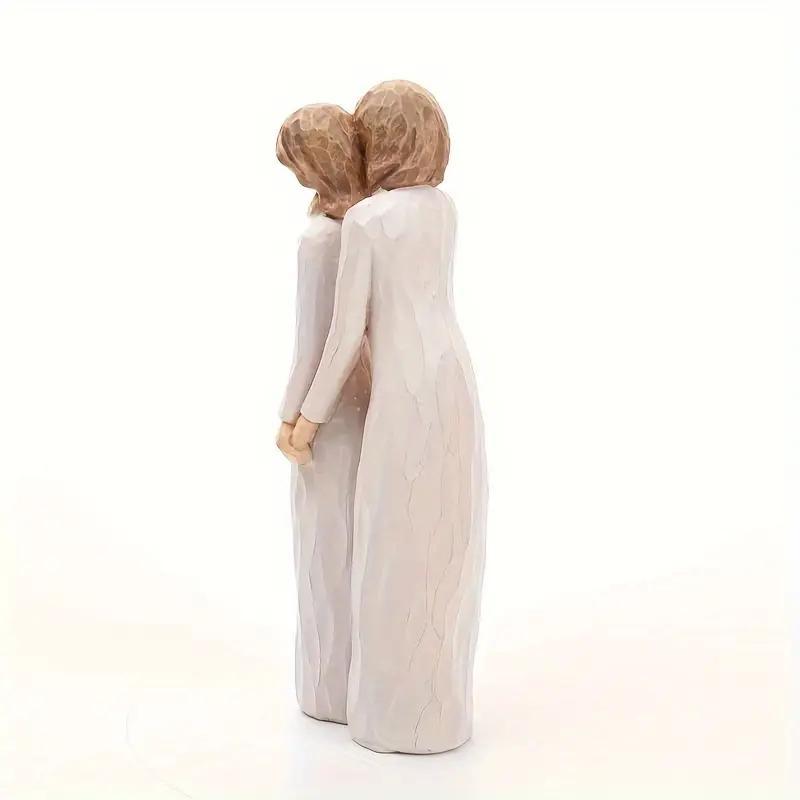 Christmas Mother and Daughter Hugging Each Other Sculpture for Mean Girls Decorations, 1 Count Resin Figurine Desktop Decorative Ornaments for Home Bedroom Decor, Room Decor, Gifts for Mom Daughter Women