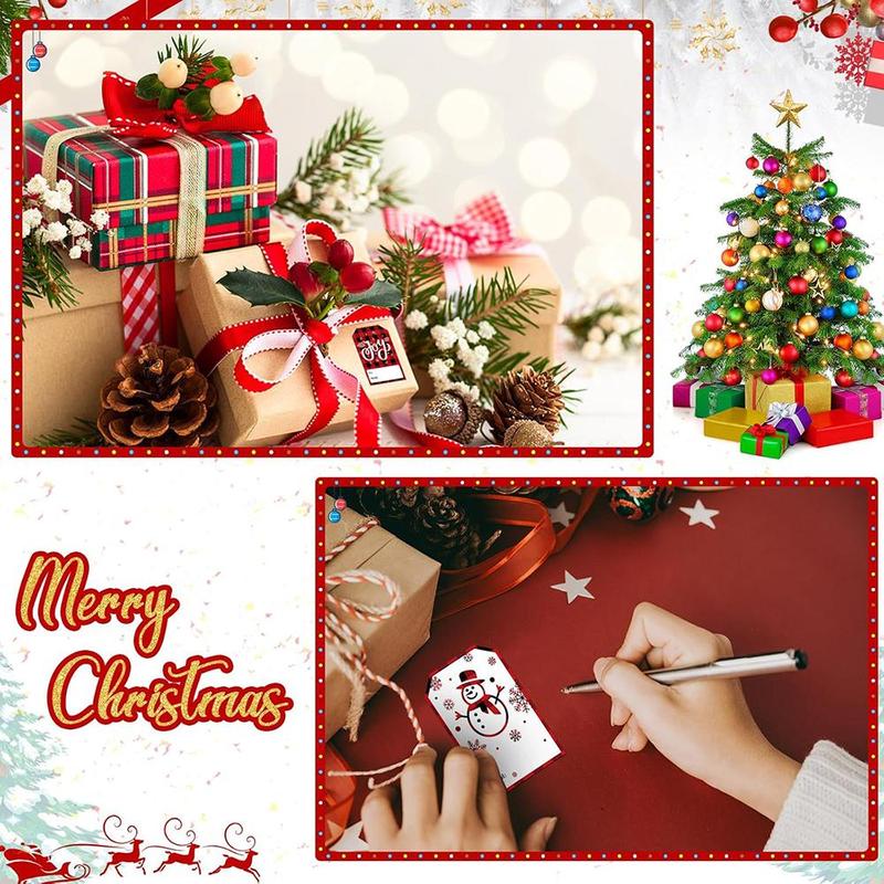 Christmas Gift Tag Sticker, 500pcs roll Self Adhesive Gift Wrapping Name Label Sticker, Holiday Decoration Sticker for Gift Wrapping