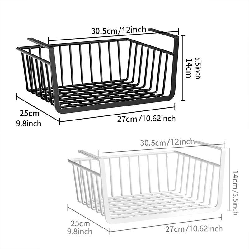 Under Shelf Basket, 1 Count Space Saving Under Cabinet Storage Rack, Multifunctional Storage Rack for Kitchen Counter Pantry Desk Bookshelf Cupboard