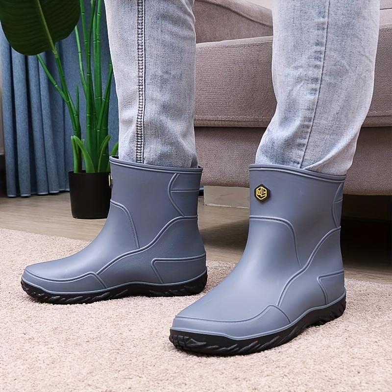 Men's Fashionable Rain Boots with Or without Warm Plush Lining, Comfortable and Durable Men's Outdoor Activity Shoes