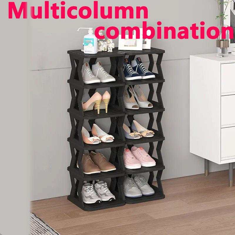 Adjustable Foldable Shoe Rack, 1 Count Multi-layer Shoe Storage Rack, Space Saving Shoe Organizer for Home Entrance Dormitory