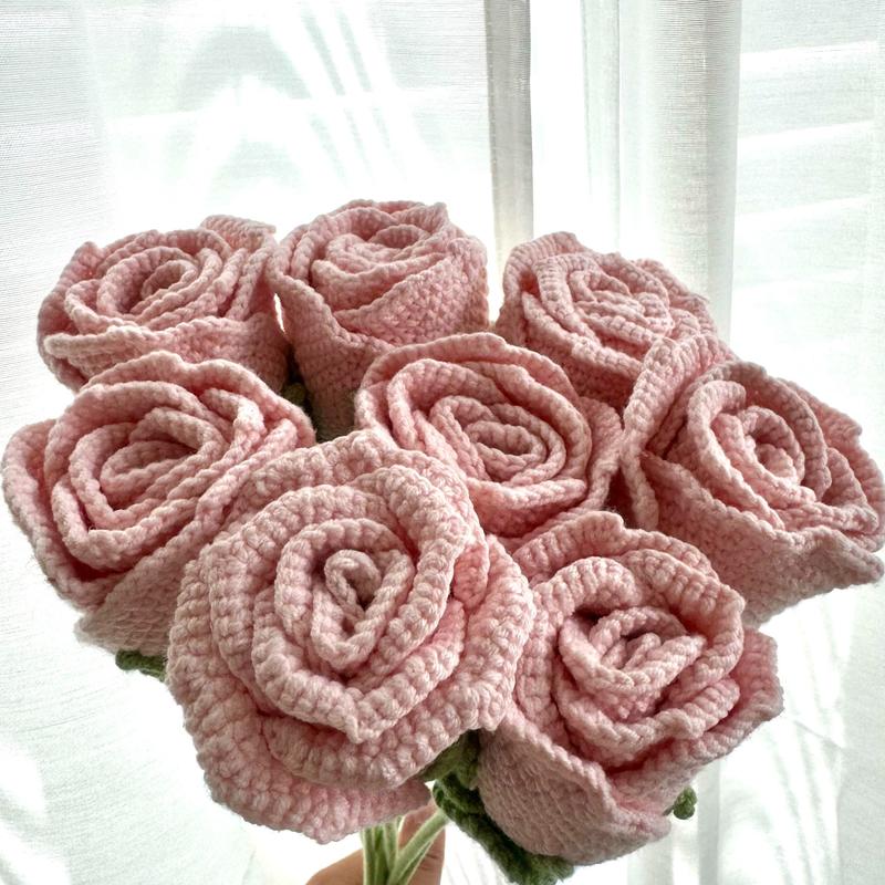 Crochet Rose and Flower Perfect for Birthday, Christmas, Graduation, Housewarming, and Marriage Proposals - Decorative Room Ornaments