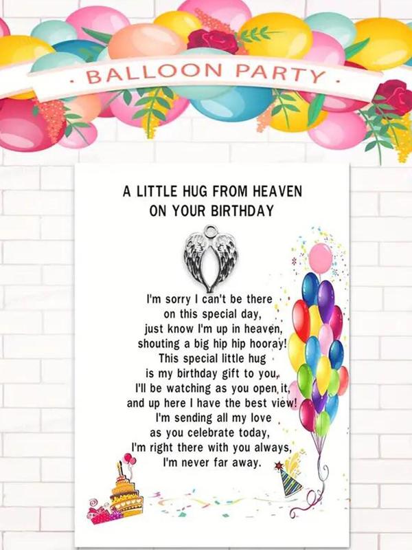 Wing Design Pocket Hug From Heaven on Your Birthday Letter From Heaven Birthday Gift Bereavement Keepsake Sympathy Gift