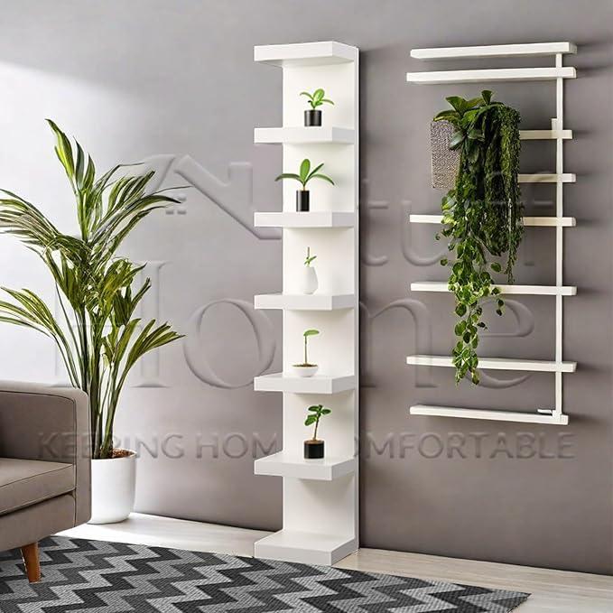 MAC Wall Shelf Unit, Wall Shelves, Vertical Column Shelf Storage Home Decor Organizer Design Utility Shelving, Design for Bedroom Living Room, White