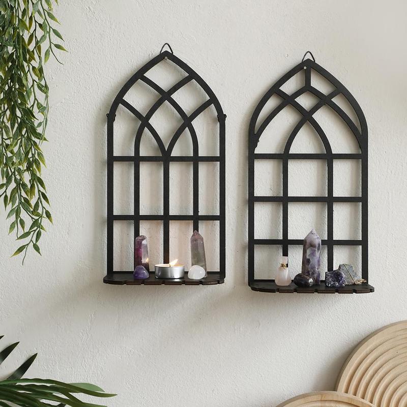 Creative Window Design Candle Holder, 1 Count Wall Mounted Candle Rack, Creative Decor for Living Room Bedroom Dining Room, Home Supplies