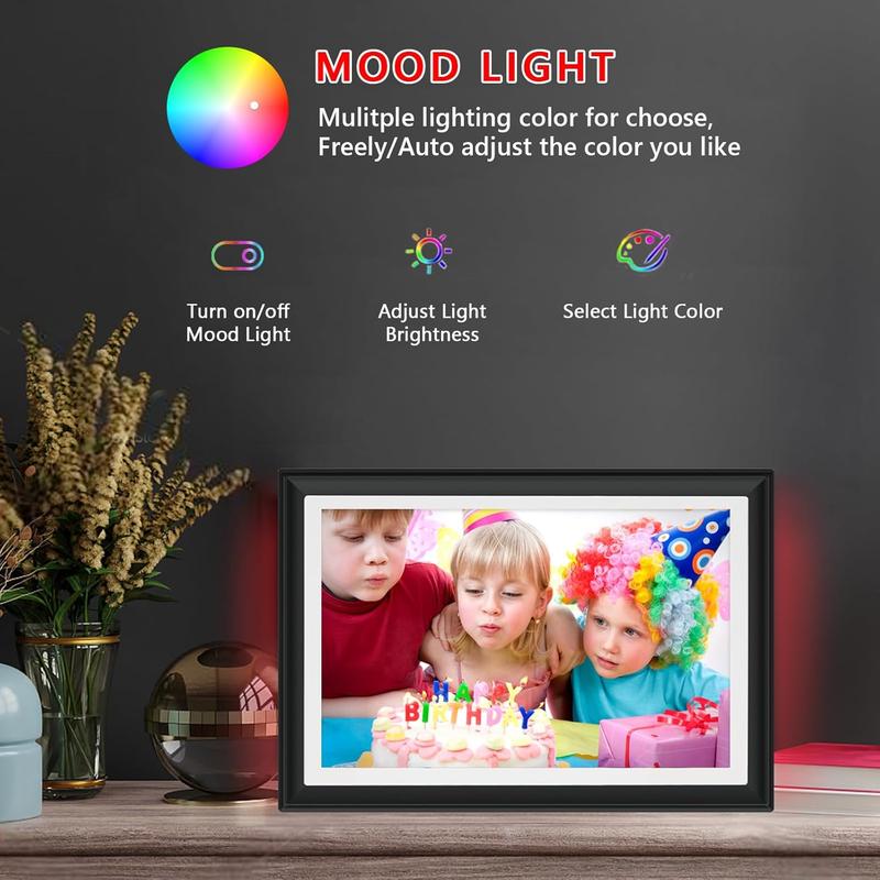 [Black Friday] Christmas Gift 32GB FRAMEO 10.1 Inch WiFi Digital Photo Frame with LED Light, 1280x800 HD IPS LCD Touch Screen, Auto-Rotate Portrait and Landscape, 32GB Storage, Share Moments Instantly via Frameo App from Anywhere