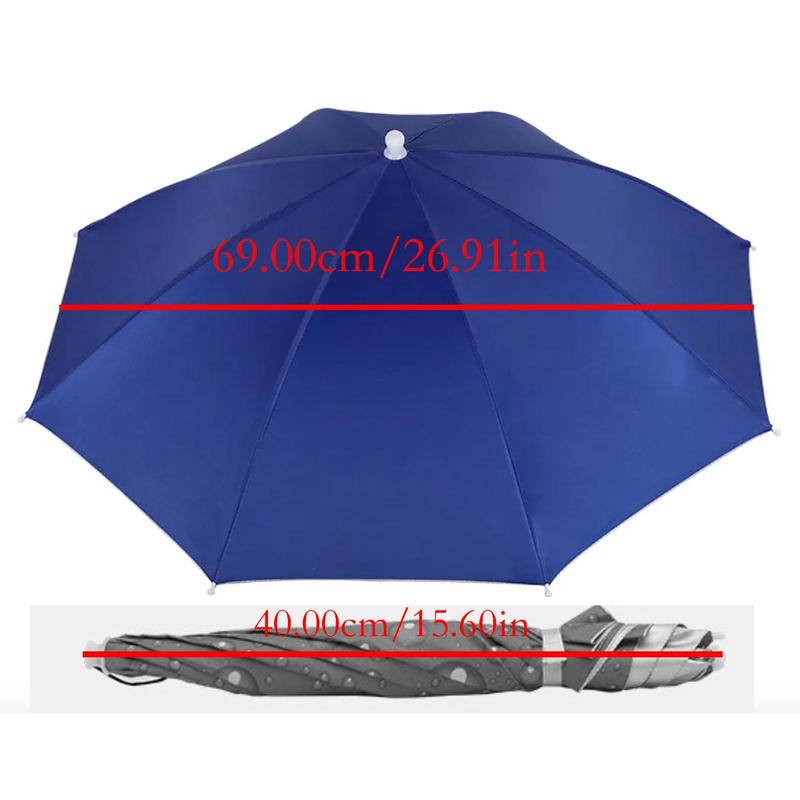 Portable Folding Umbrella Hat, Opening Diameter 69cm Sun & Rain Head Umbrella for Outdoor Sports Fishing, Gym Accessories