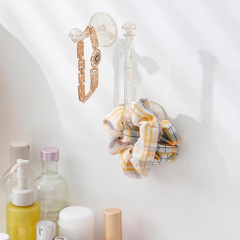 Wall Mounted Hook (2 Counts), Transparent Hanger Hook, Hair Hoop Small Item Hanger, Home Organizer for Bedroom